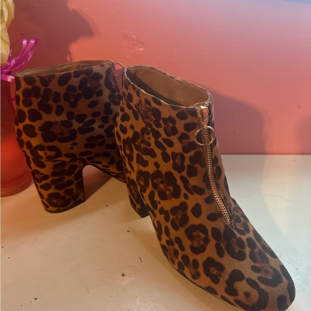 Cato Leopard Print Ankle Boots